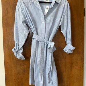 Abercrombie & Fitch Light Blue Striped Shirt dress